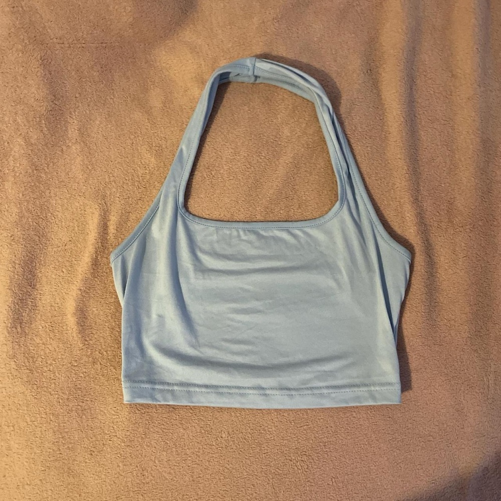 SHEIN Sky Blue Halter Top